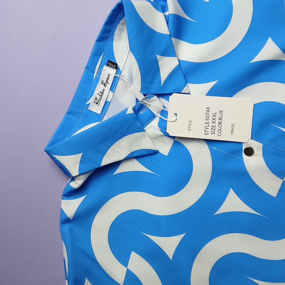Blue & White Patterned 3-Piece Set By Fashion Space